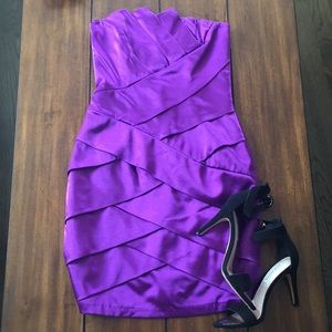 Cache Purple Geometric Cocktail Dress